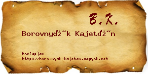 Borovnyák Kajetán névjegykártya